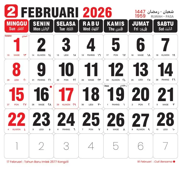 Tanggal Merah Februari 2026