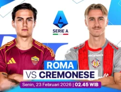 Roma vs Cremonese: Tiga Gol Babak Kedua Bawa Roma Samai Poin Napoli