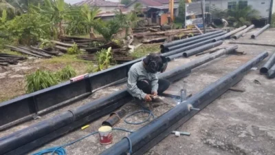 Jembatan Merah Putih Presisi Tahap II Dikebut, Polisi Dumai dan Warga Gotong Royong