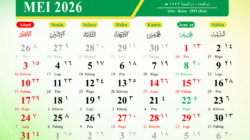 Kalender bulan Mei 2026