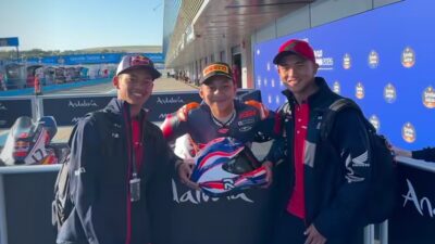 Pembalap Indonesia Kiandra Ramadhipa, Veda Pratama dan Mario Aji