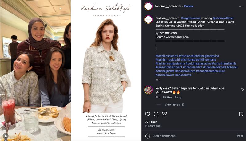 Gaya Chic Nagita Slavina di Acara Bukber